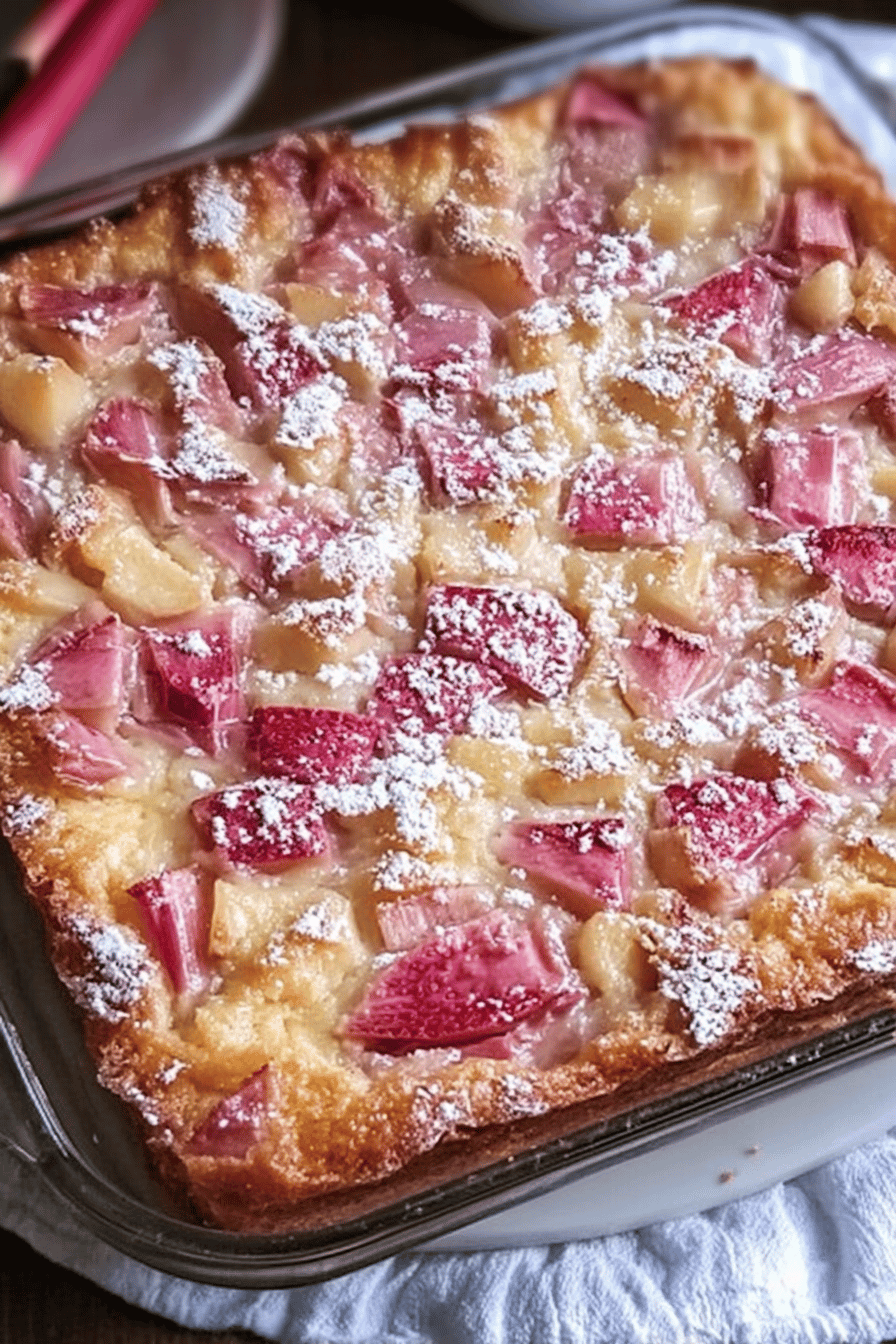 Spring Rhubarb Custard Cake Delight