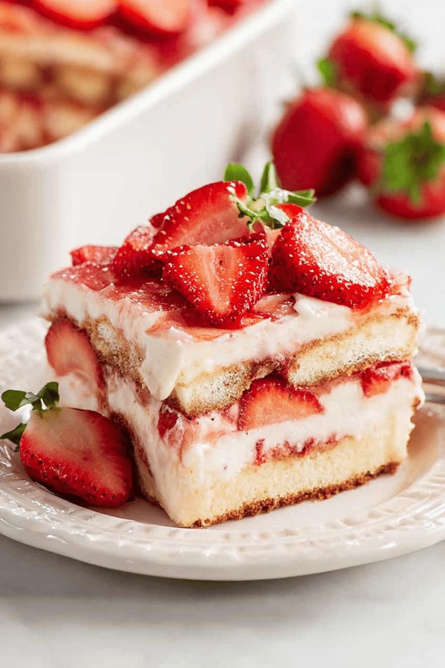 Strawberry Tiramisu No-Bake Dessert Delight