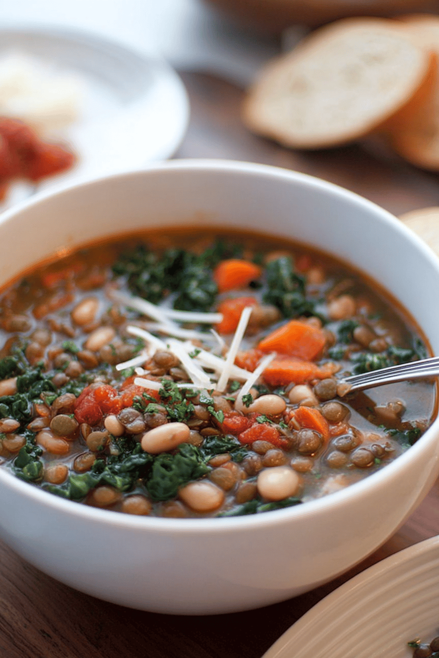 Tuscan White Bean and Kale Lentil Soup