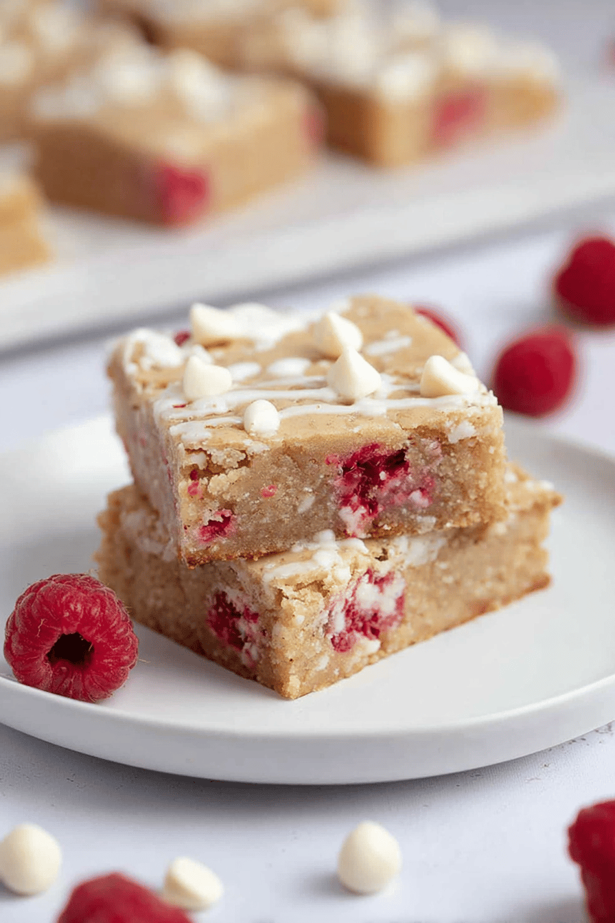 White Chocolate Raspberry Blondie Delight