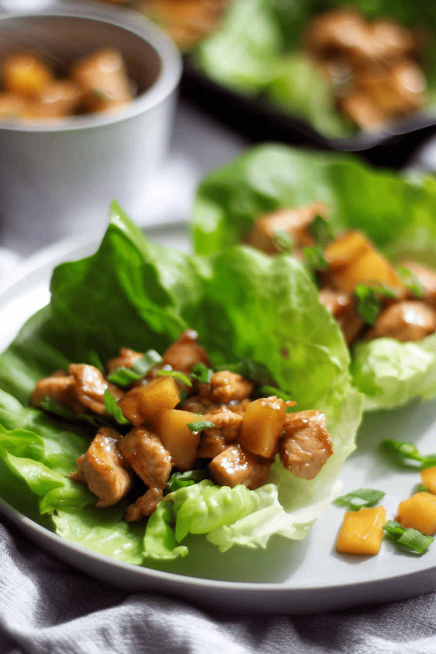 Asian Chicken Mango Lettuce Wraps