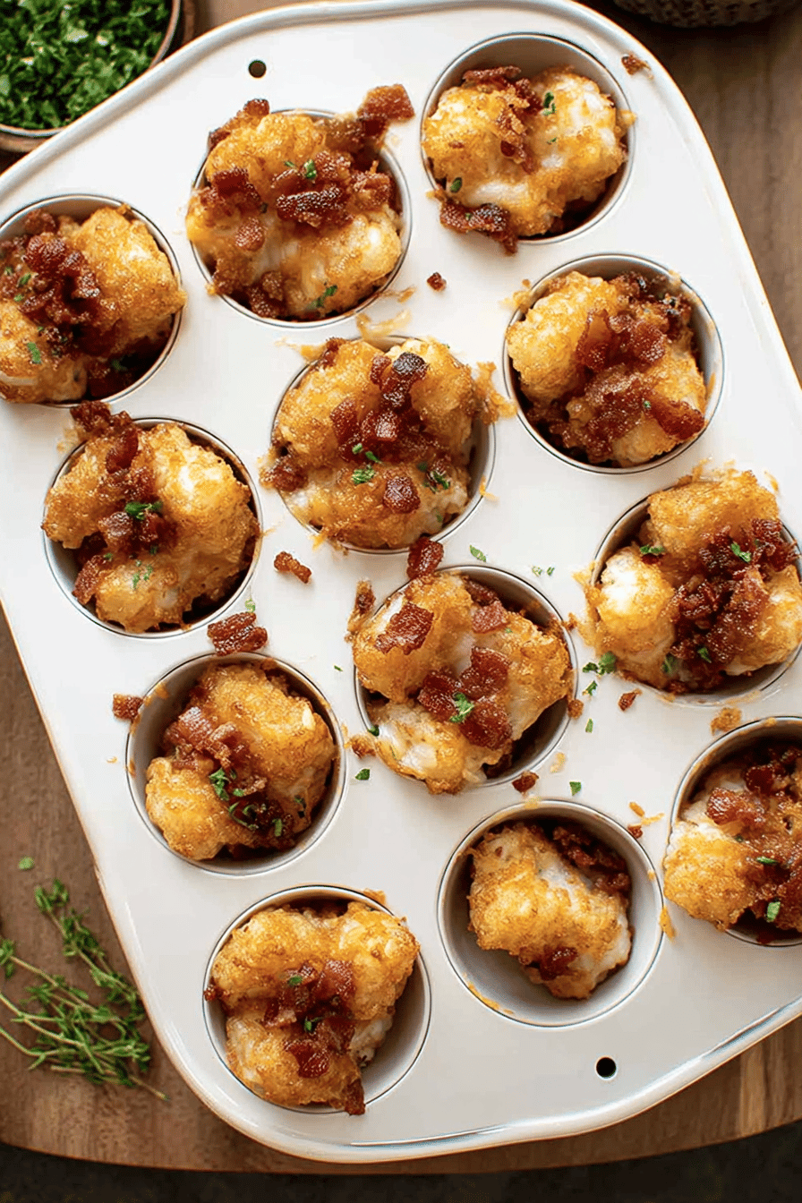 Bacon Cheddar Tater Tot Bites Delight