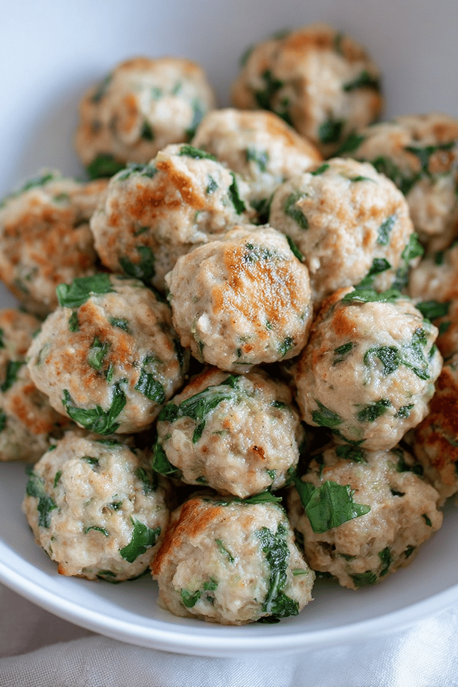 Baked Chicken Spinach Meatballs in 30 Minutes