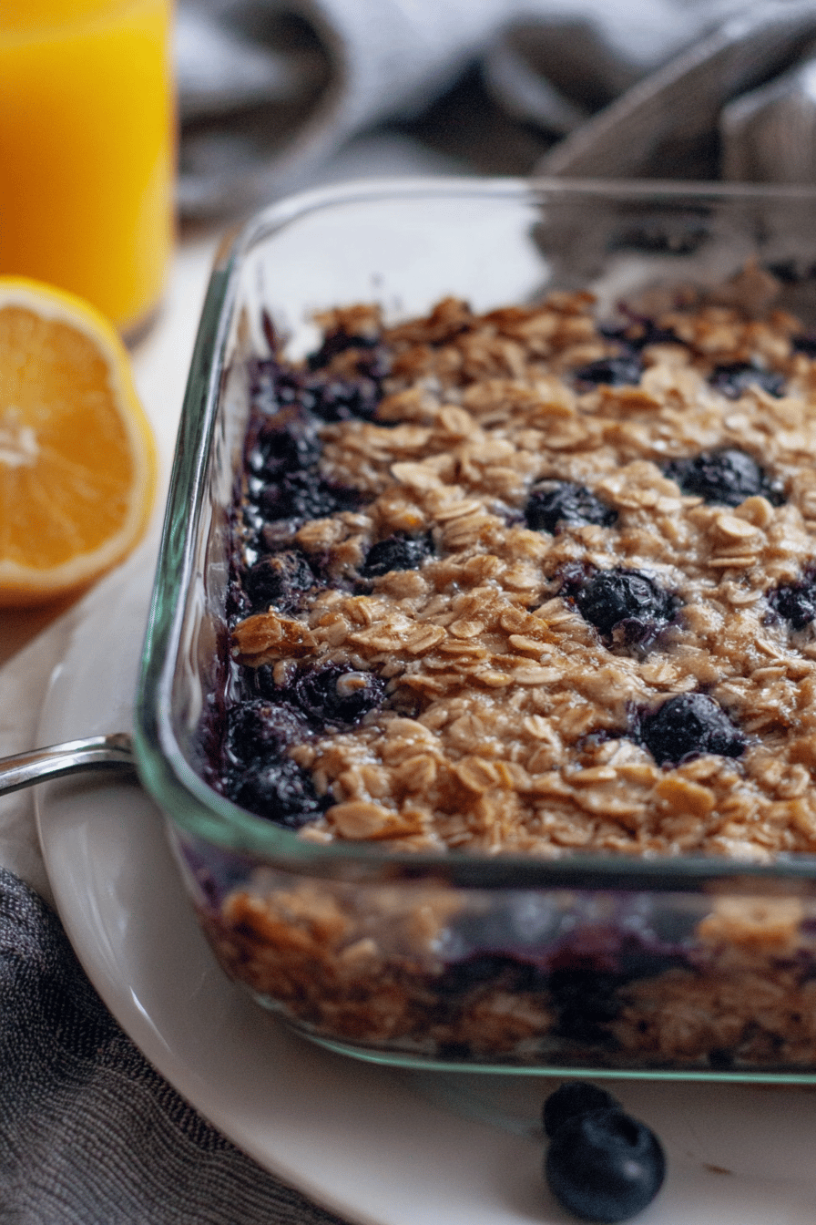 Blueberry Lemon Baked Oatmeal Breakfast Delight