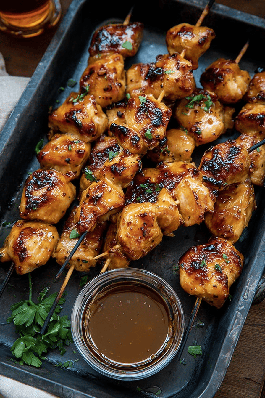Bourbon Glazed Chicken Skewers for Easy Meals