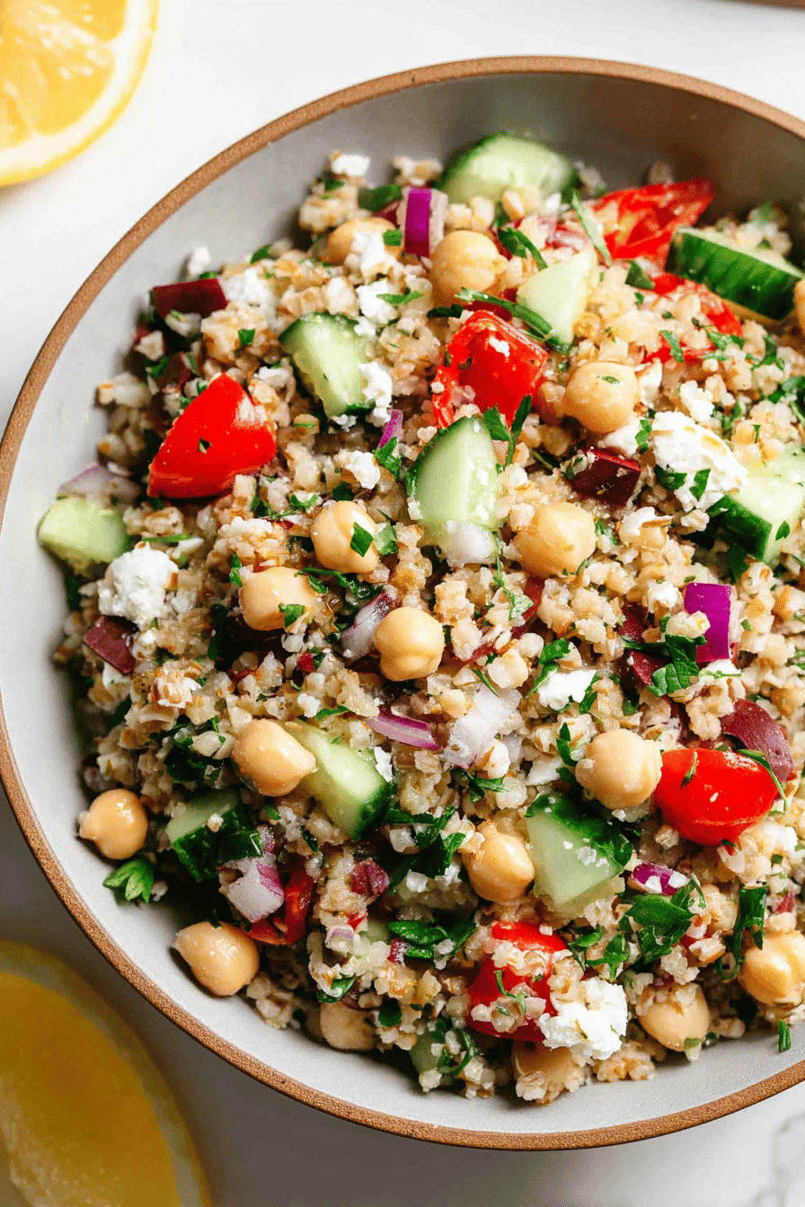 Bulgur Salad with Chickpeas and Lemon Dressing