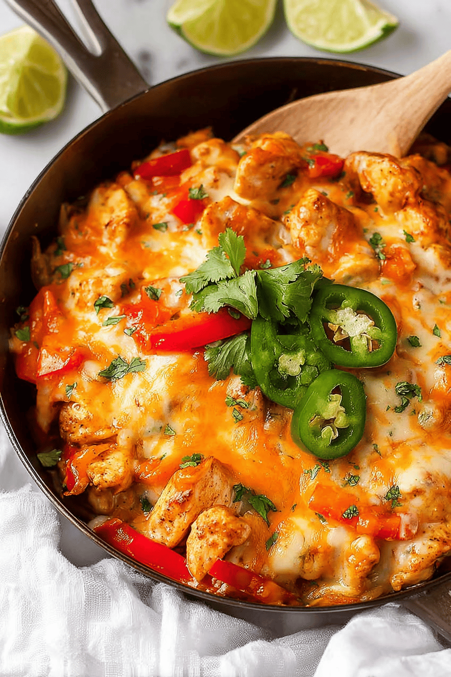 Cheesy Baked Chicken Fajita Casserole