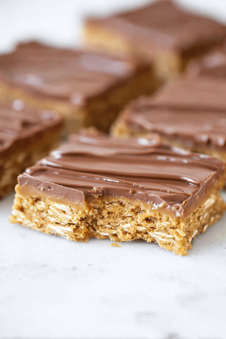 Chewy Peanut Butter Oatmeal Chocolate Bars