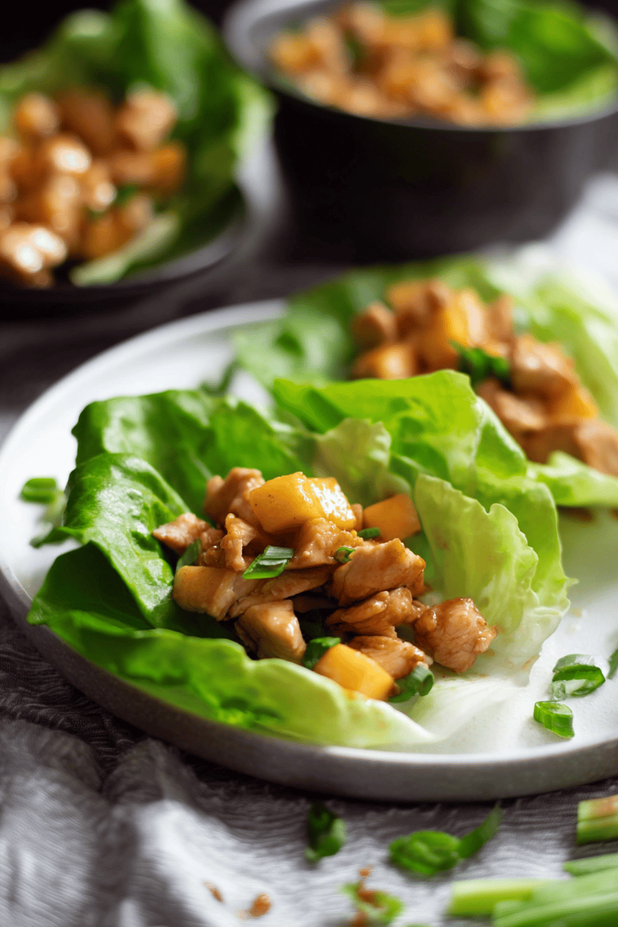 Chicken Mango Lettuce Wraps in 30 Minutes