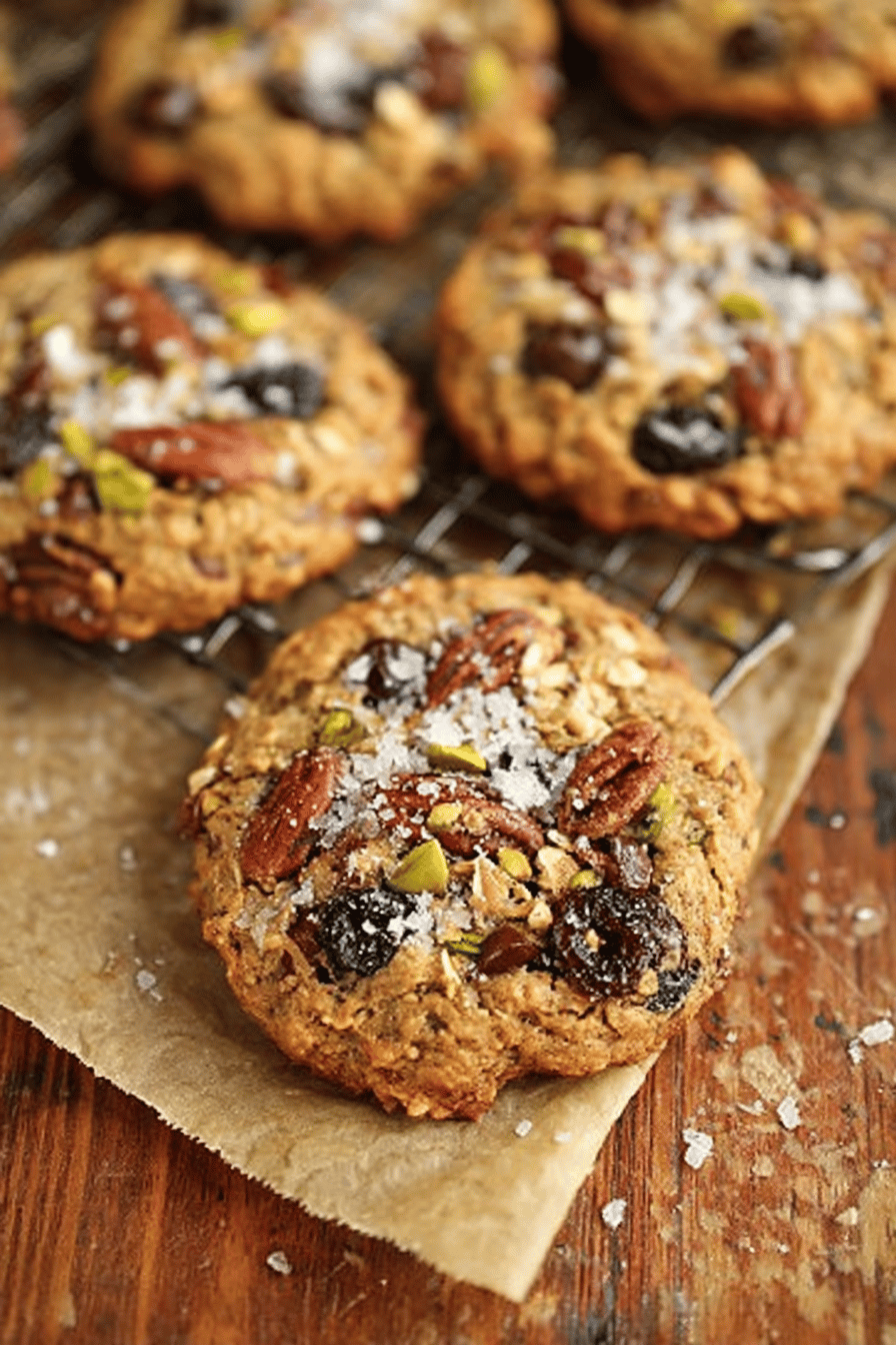 Chocolate Cherry Pistachio Pecan Oatmeal Cookies