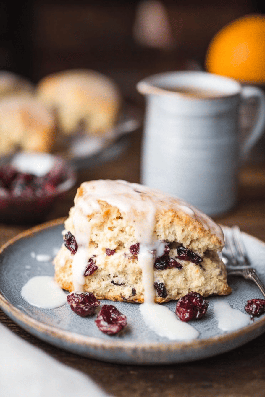 Cranberry Orange Glazed Scones for Breakfast Bliss