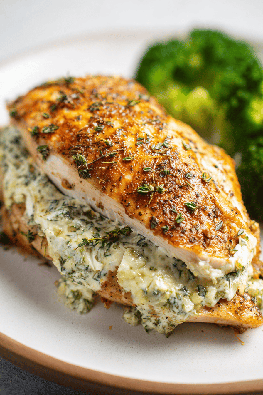 Cream Cheese Stuffed Herb Chicken Breast