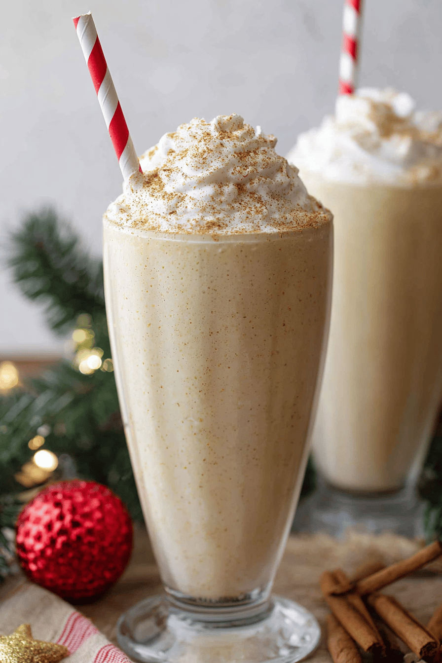 Creamy Eggnog Milkshake in 5 Minutes