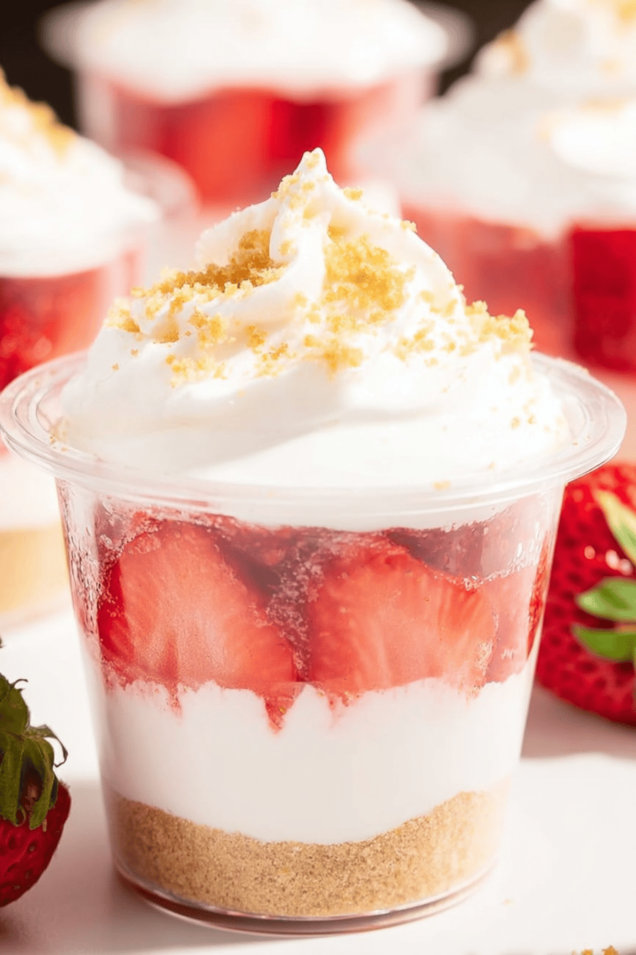 Creamy Strawberry Parfait with Graham Cracker Layers