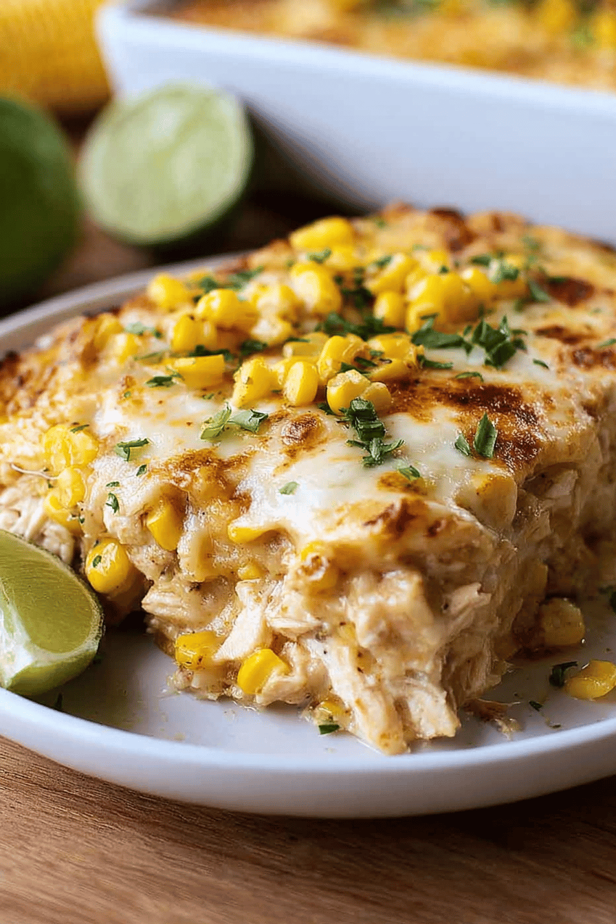Creamy Street Corn Chicken Enchiladas