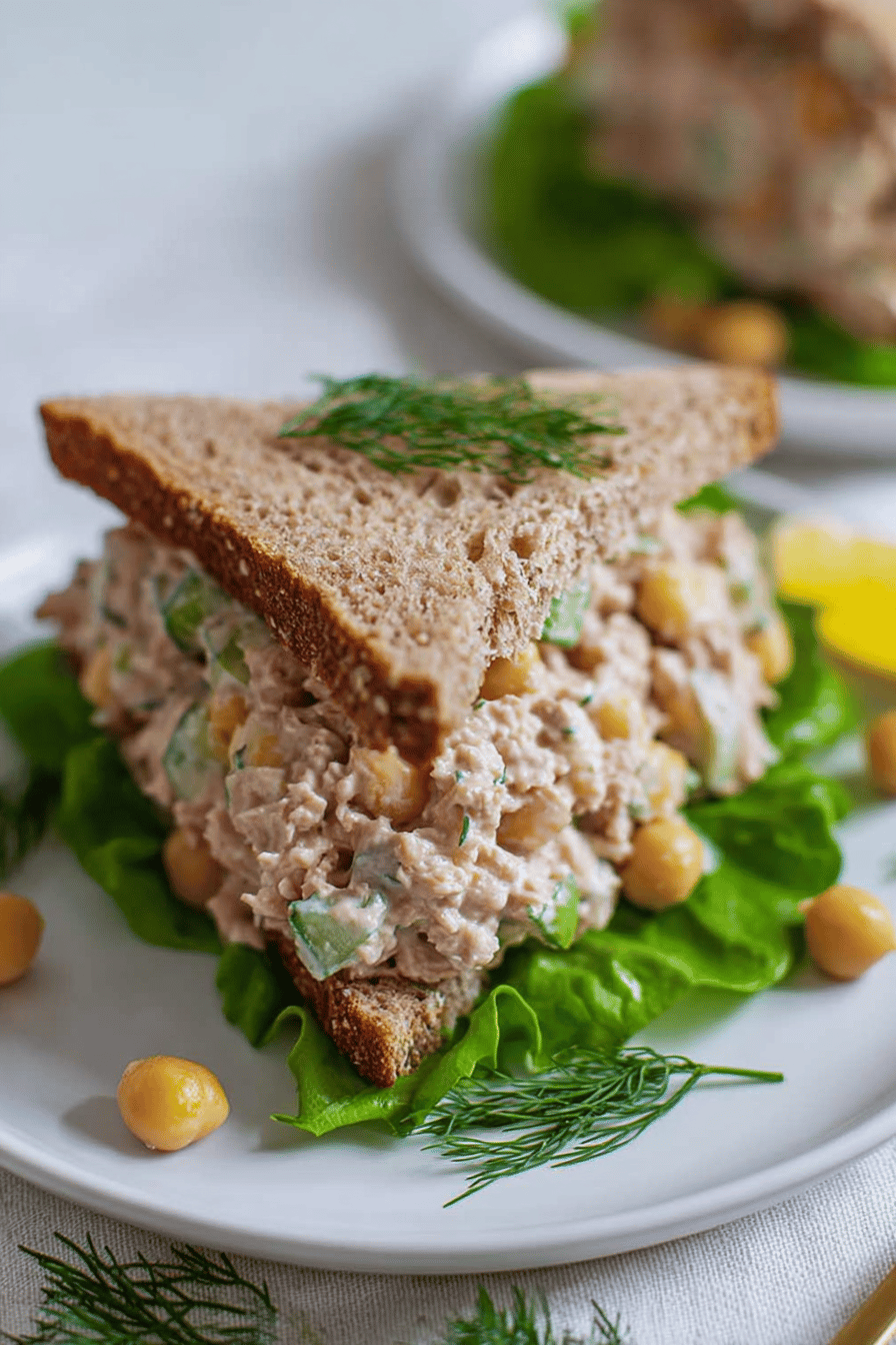 Creamy Yogurt Tuna Salad with Chickpeas and Dill