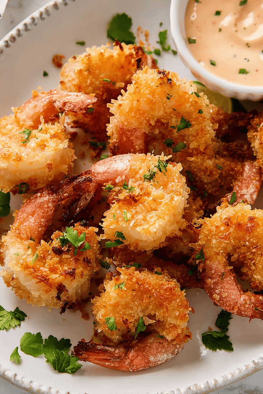 Crispy Coconut Panko Shrimp with Chili Lime Mayo