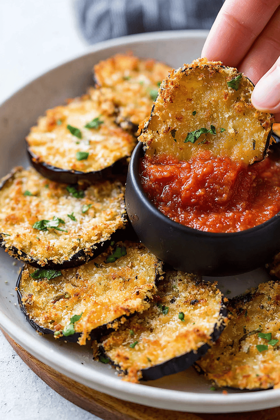 Crispy Parmesan Air Fryer Eggplant Slices