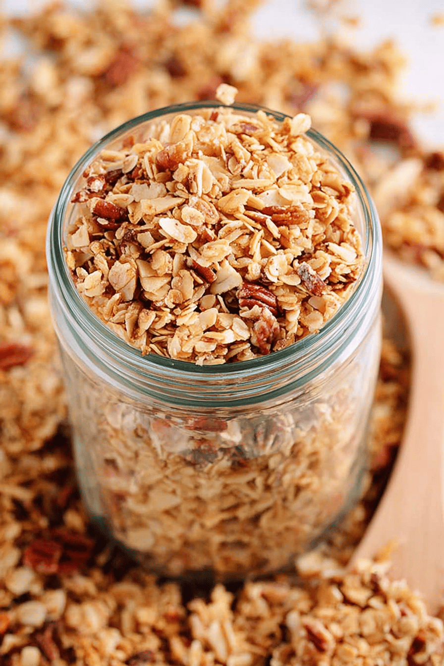 Crunchy Homemade Granola with Oats and Pecans