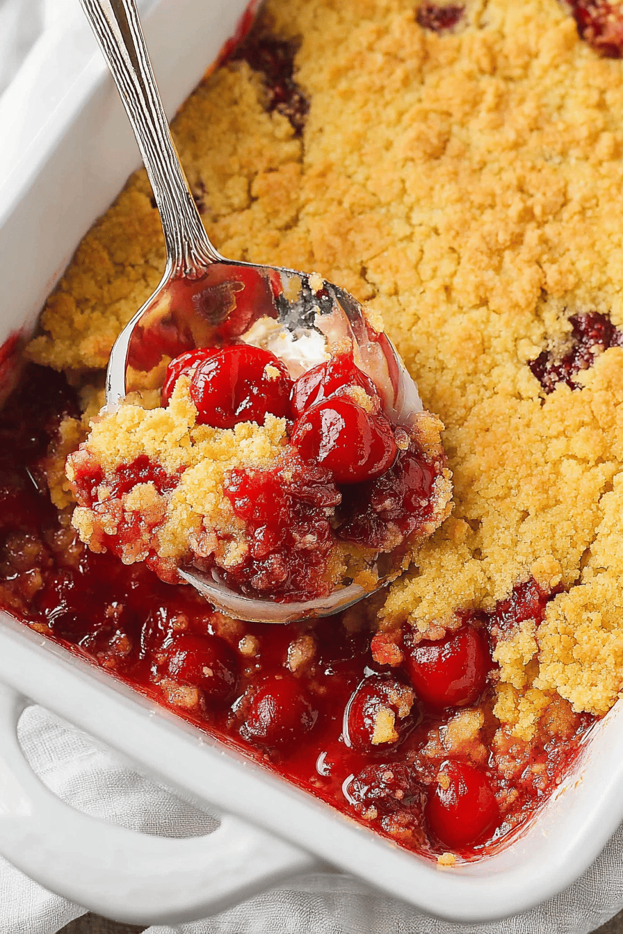 Easy Cherry Dump Cake with Box Mix