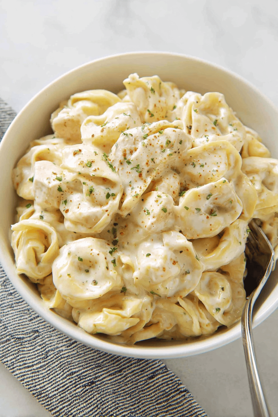 Easy Chicken Tortellini Alfredo with Homemade Sauce