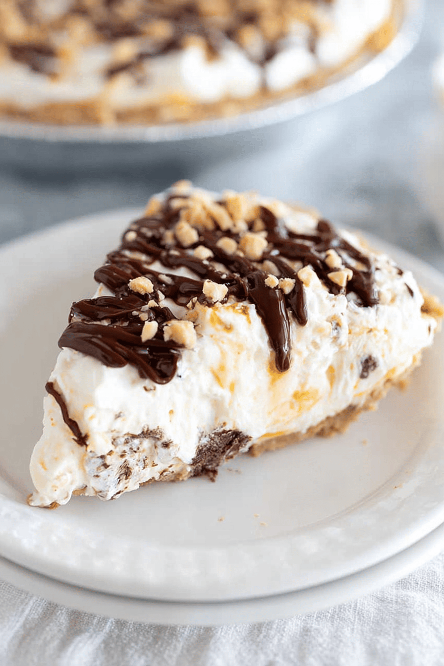 Easy No-Bake Vanilla Ice Cream Toffee Pie