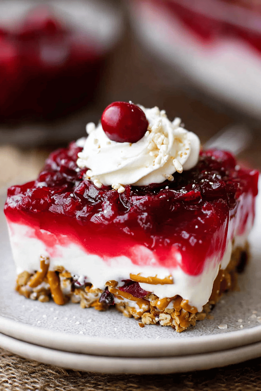 Festive Cranberry Pretzel Delight Salad