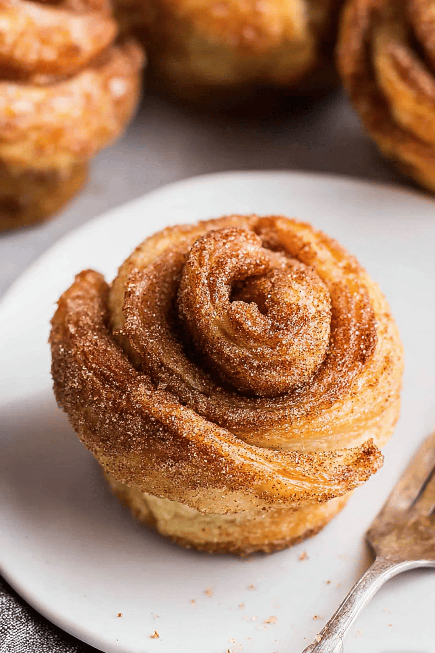 Flaky Buttery Cinnamon Sugar Cruffins