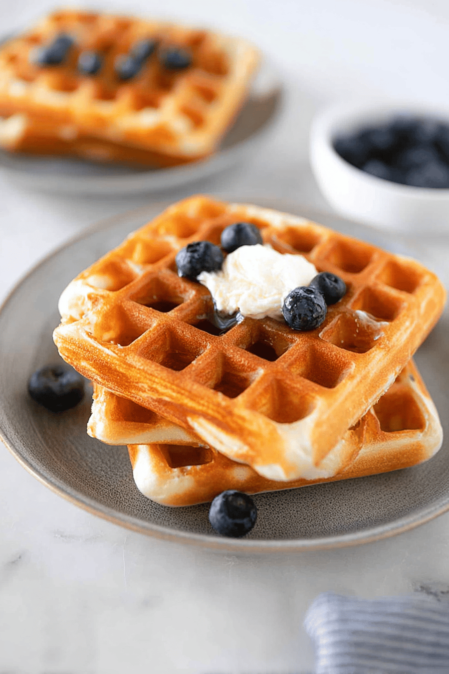 Fluffy Sourdough Waffles with Buttermilk Starter