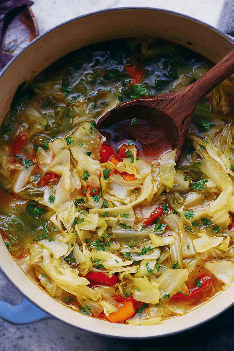 Fresh Cabbage Detox Soup for New Year