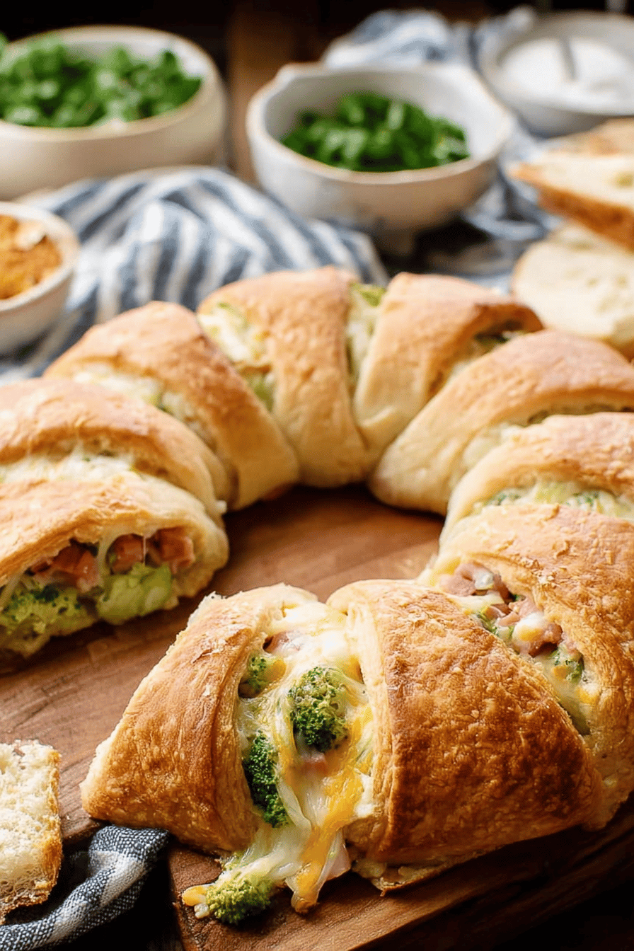 Ham Cheddar Broccoli Crescent Ring