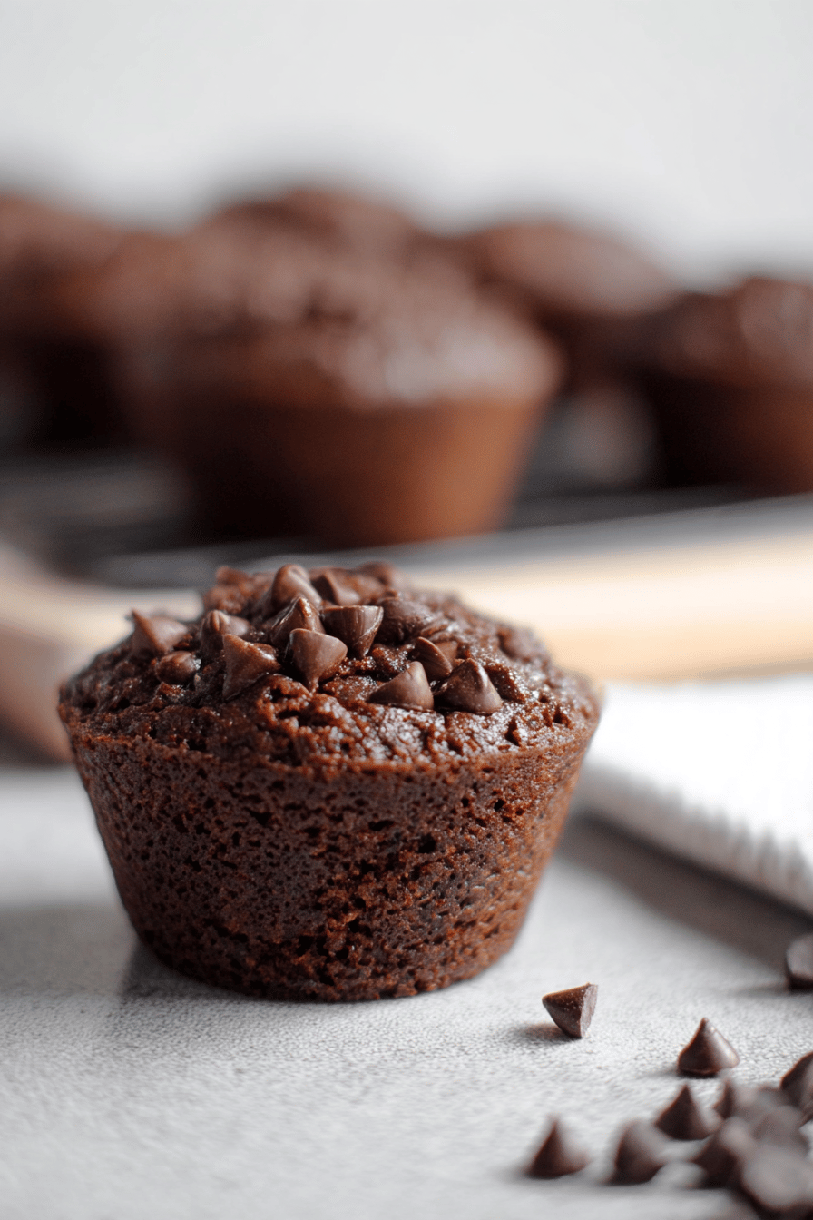 Healthy Double Chocolate Zucchini Breakfast Muffins
