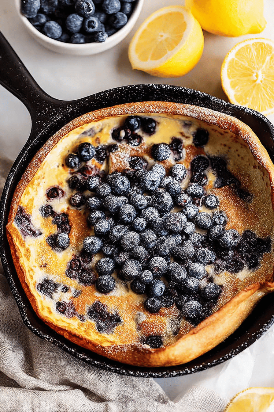 Lemon Blueberry Dutch Baby for Six