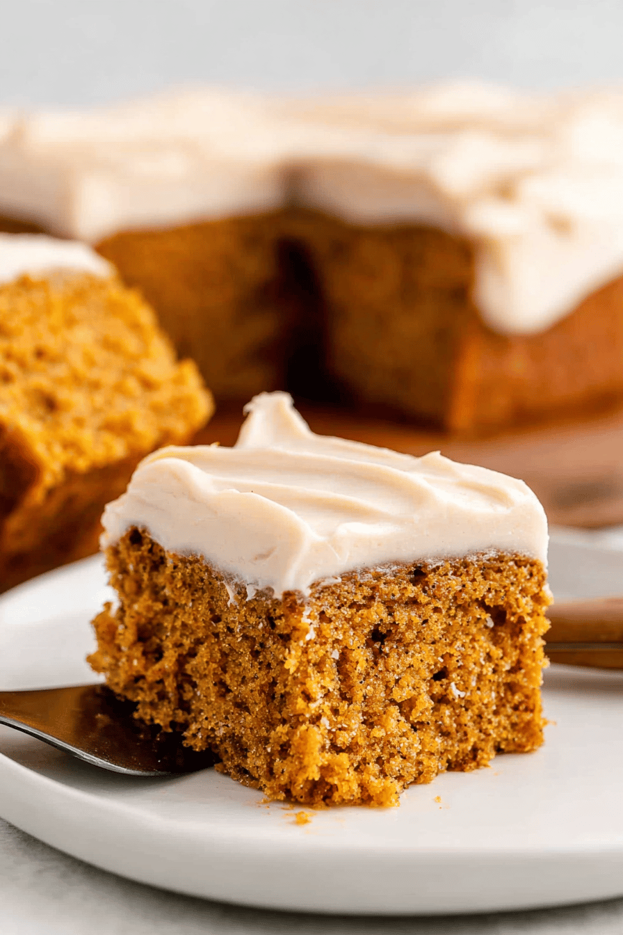 Moist Spiced Pumpkin Cake with Cream Cheese Frosting