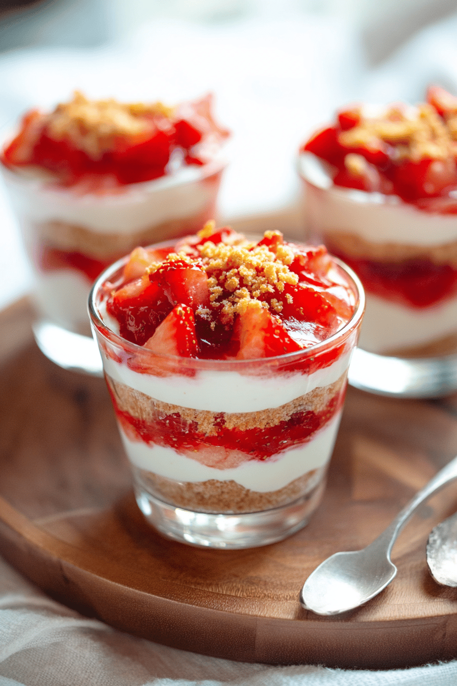 No Bake Strawberry Cheesecake Parfait Cups