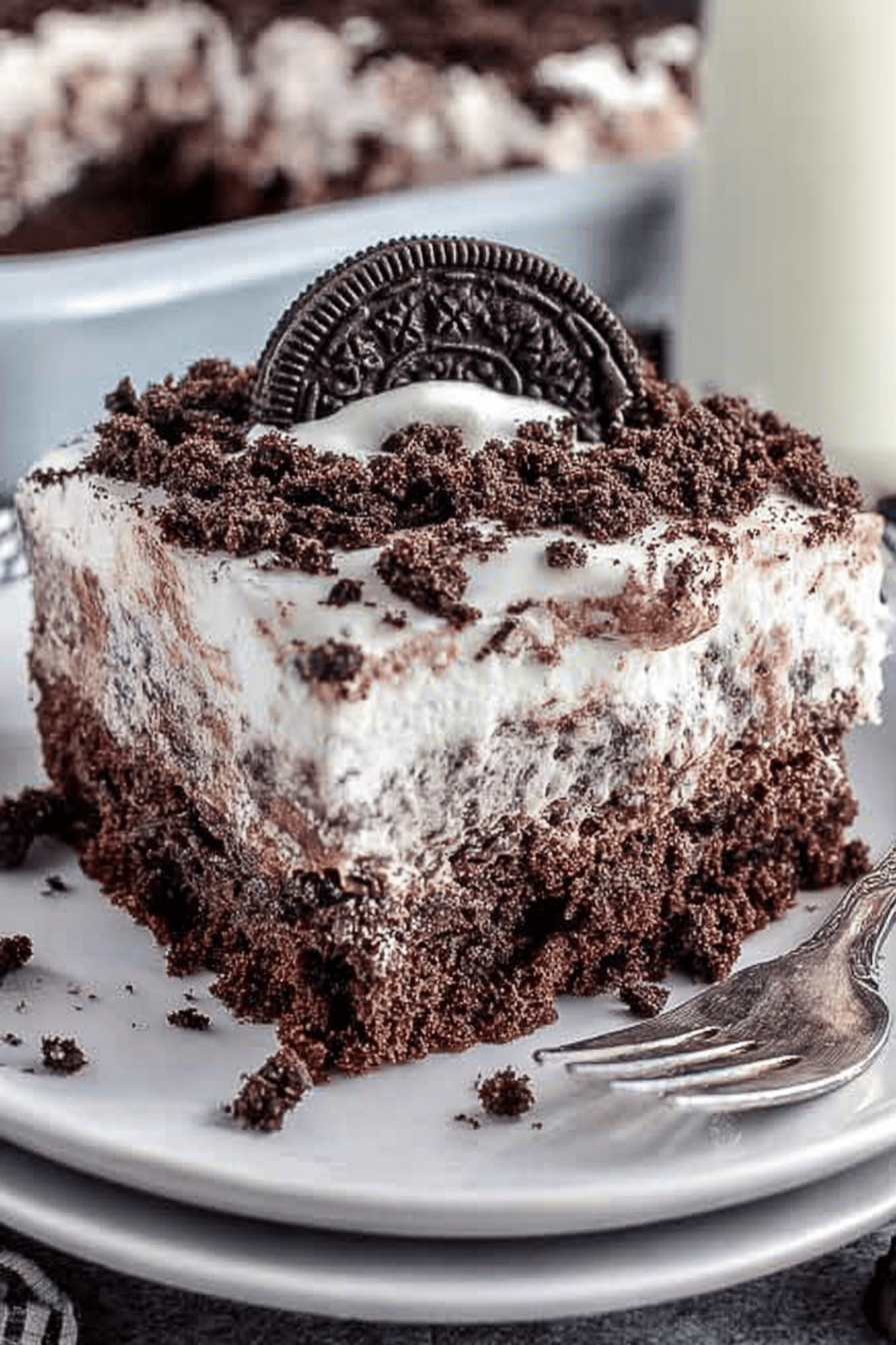 Oreo Pudding Poke Cake Sensation
