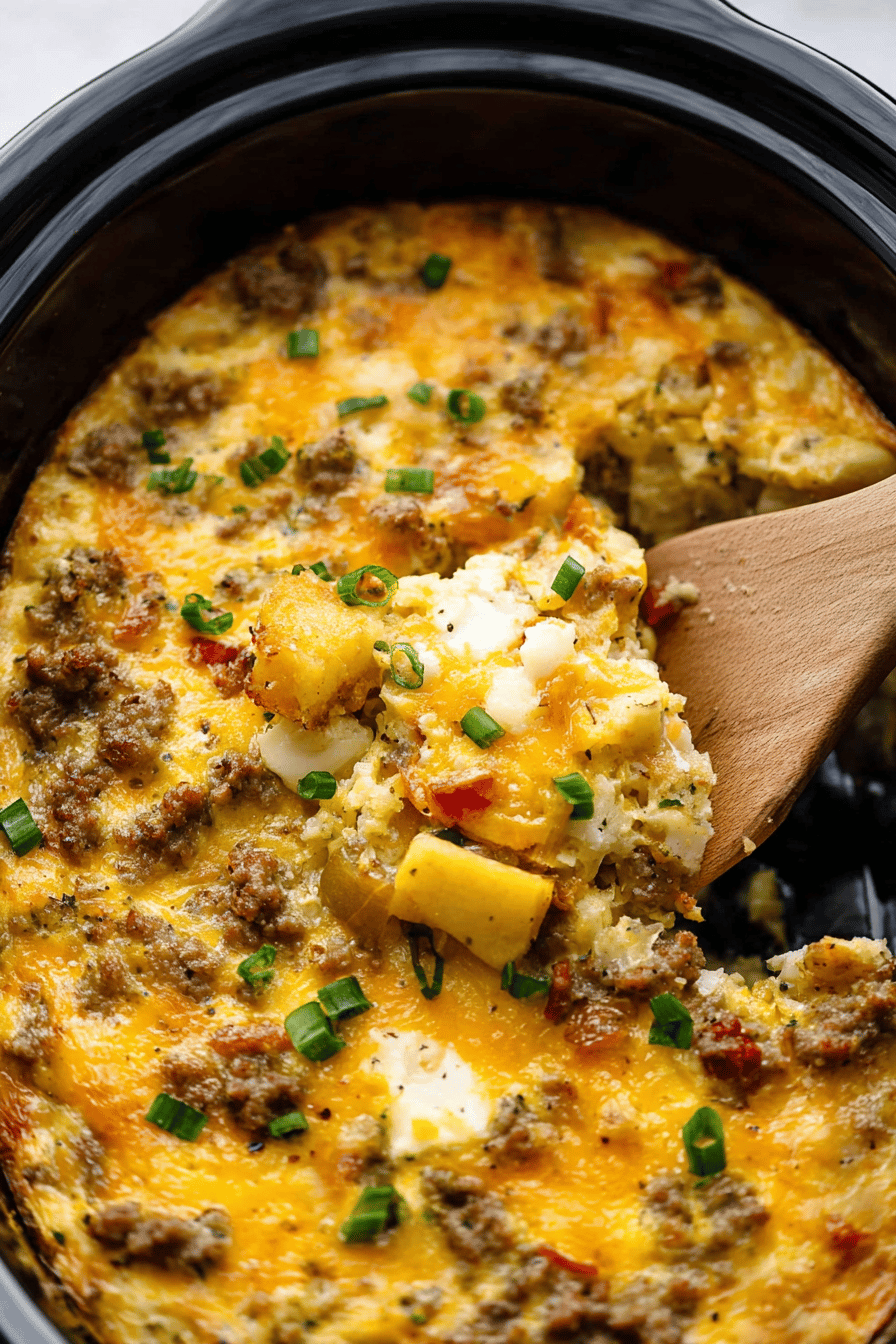 Overnight Sausage Hash Brown Breakfast Casserole