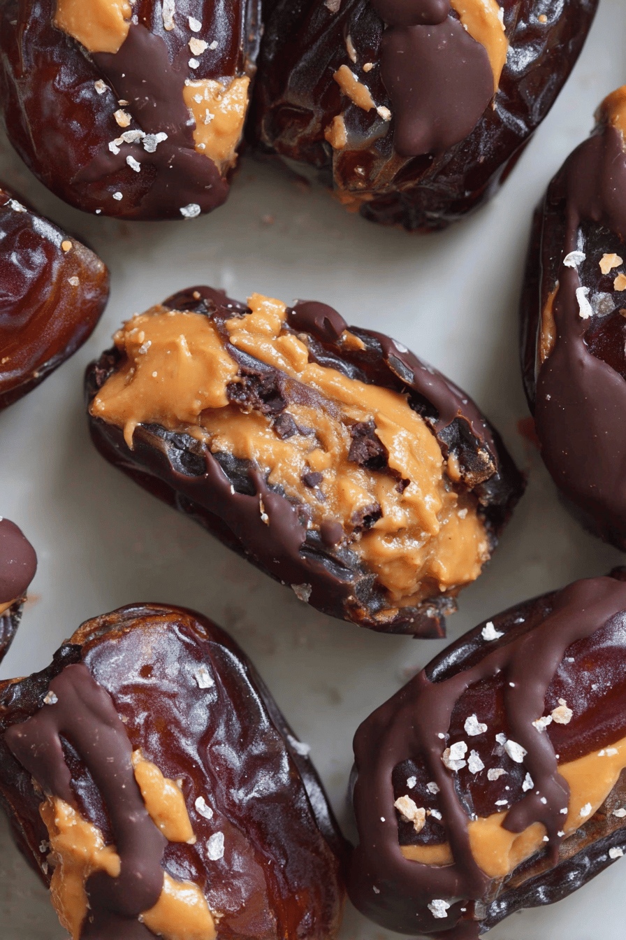 Peanut Butter Dark Chocolate Stuffed Dates Delight
