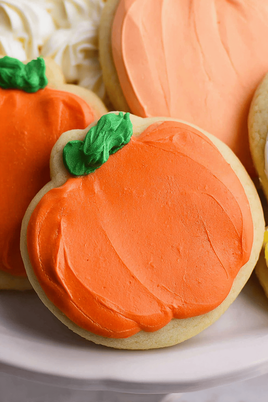 Pumpkin-Shaped Sugar Cookies for Fall