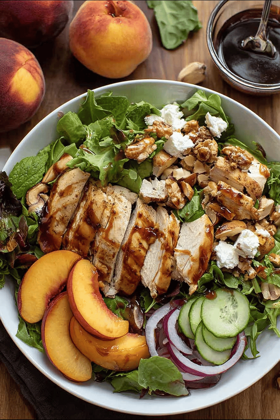 Roasted Peach Chicken Salad Delight