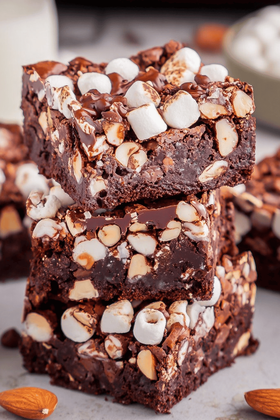 Rocky Road Brownie Bliss with Marshmallows and Almonds