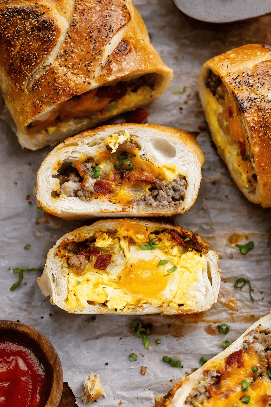 Savory Breakfast Stromboli Morning Delight