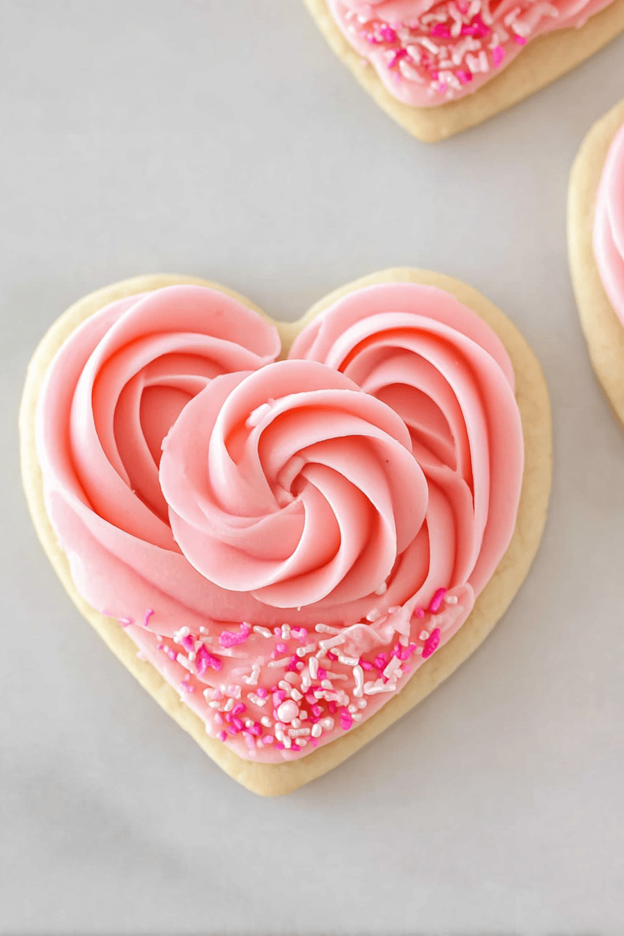 Soft Chewy Valentine Heart Sugar Cookies