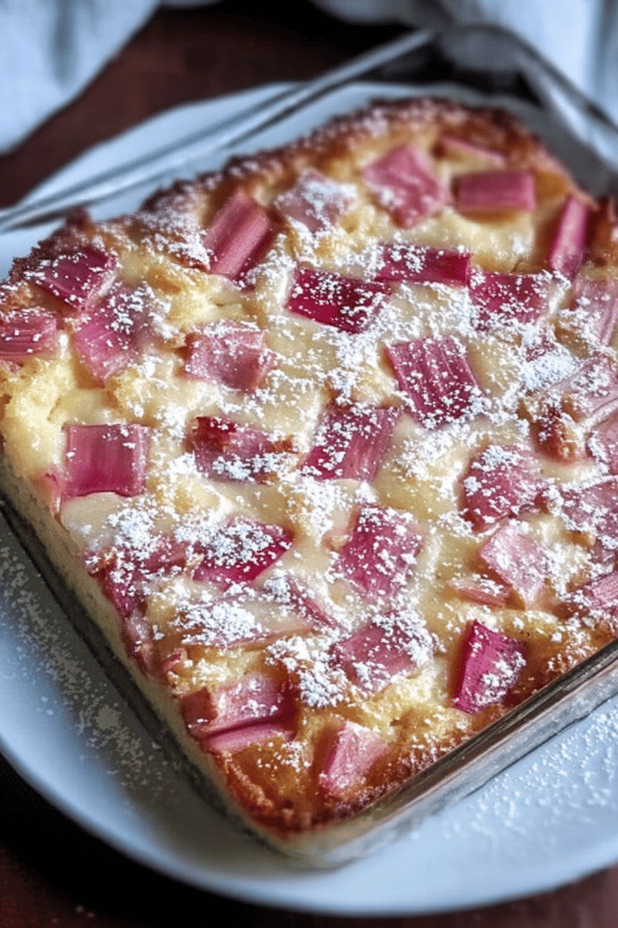 Spring Rhubarb Custard Cake Delight