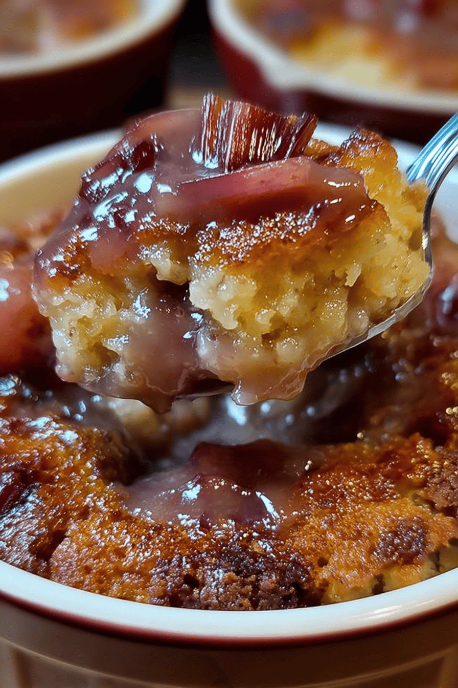 Sticky Rhubarb Pudding Delight