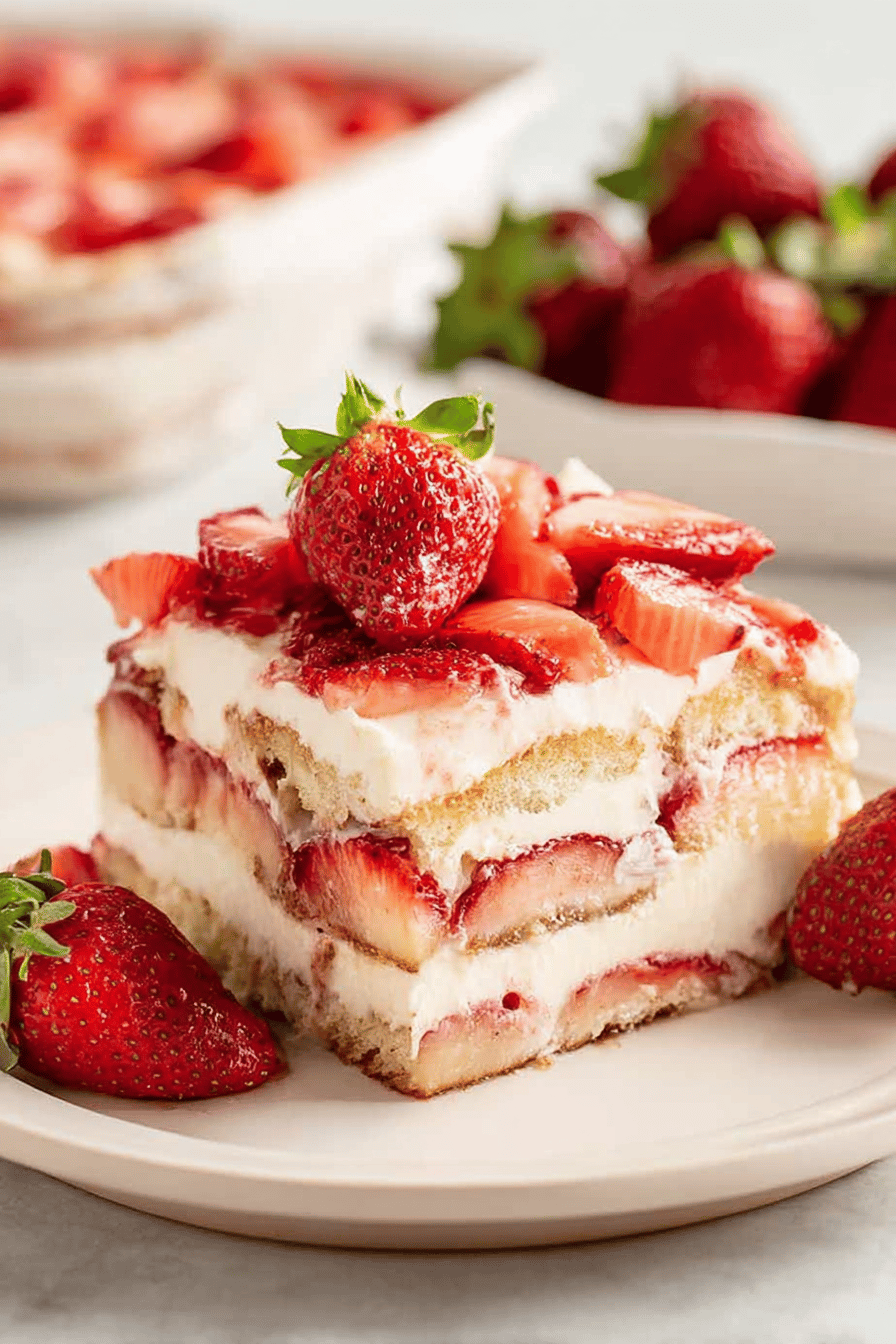 Strawberry Tiramisu No-Bake Dessert Delight