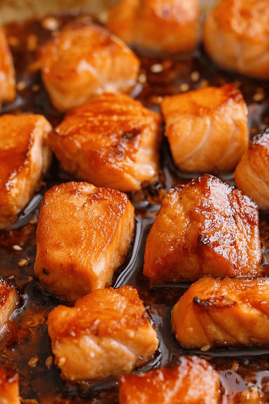 Sweet Spicy Crispy Pan-Seared Salmon Bites