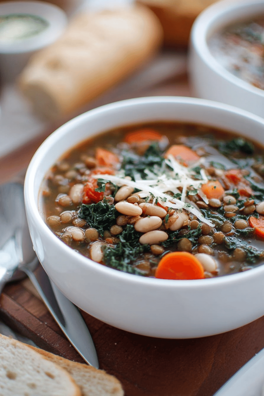 Tuscan White Bean and Kale Lentil Soup
