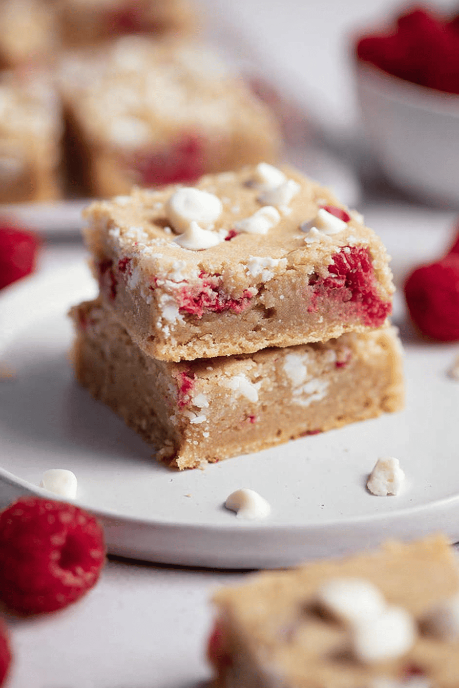 White Chocolate Raspberry Blondie Delight
