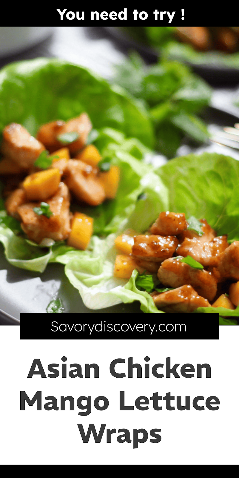 Asian Chicken Mango Lettuce Wraps